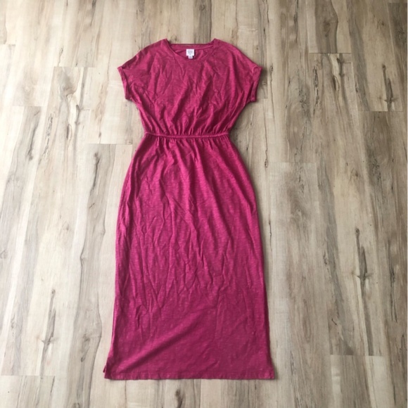 Casual Pink Maxi Dress with Dolman Sleeves - Picture 2 of 7